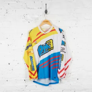 Delpi Moto Racing DMR Shirt - White/Yellow/Blue - M