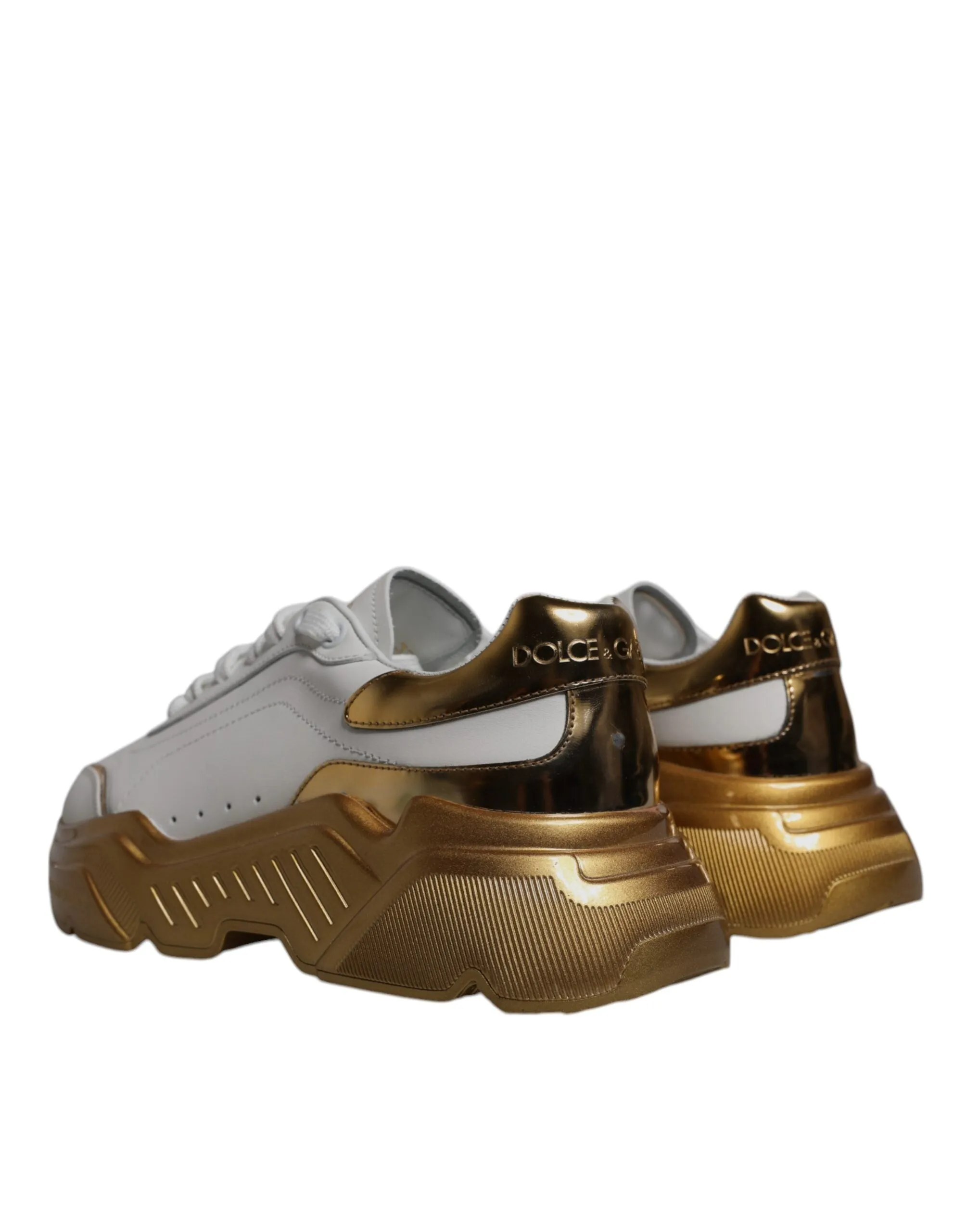 Dolce & Gabbana White Gold Daymaster Low Top Sneaker Shoes