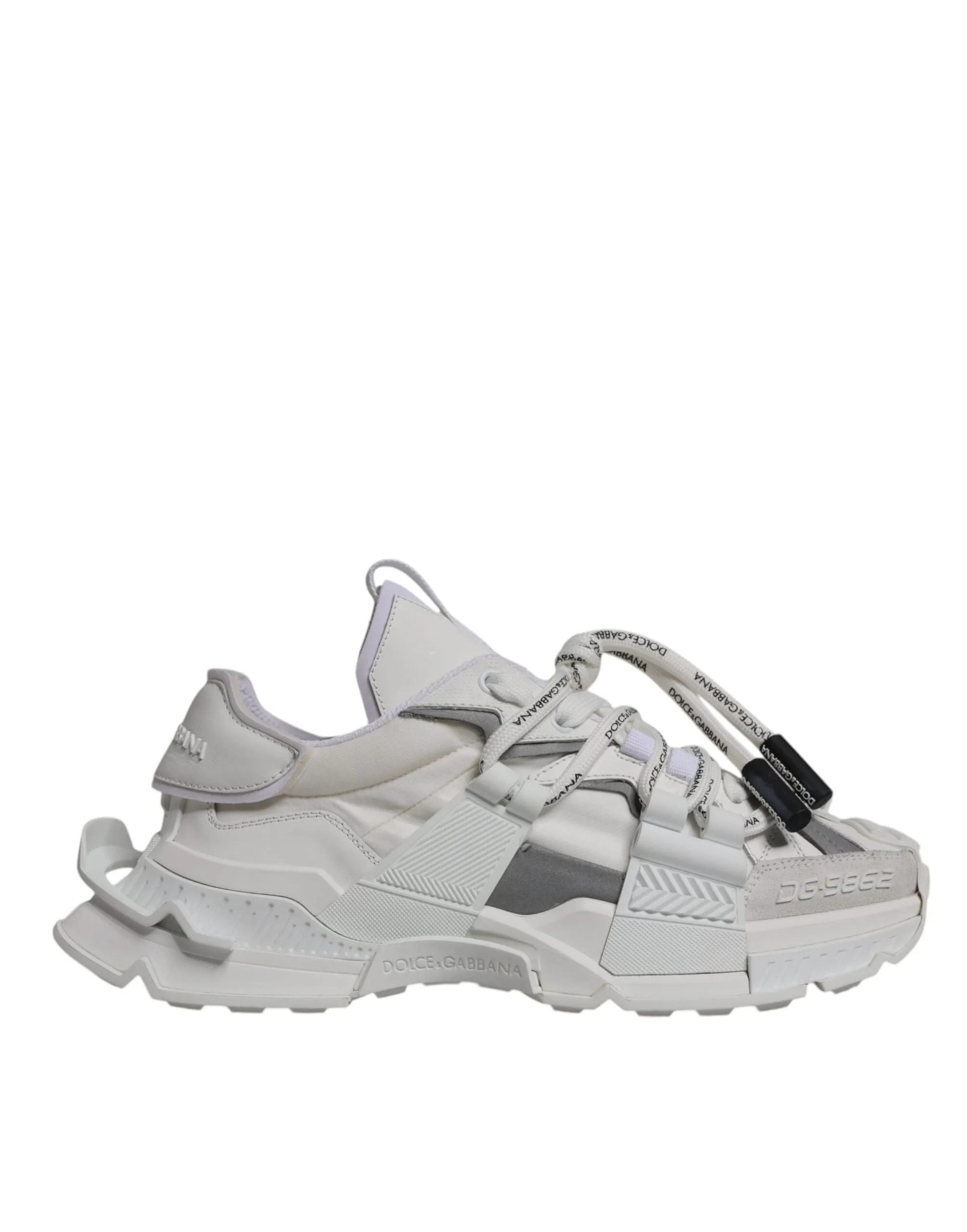 Dolce & Gabbana White Nylon Low Top Space Men Sneakers Shoes