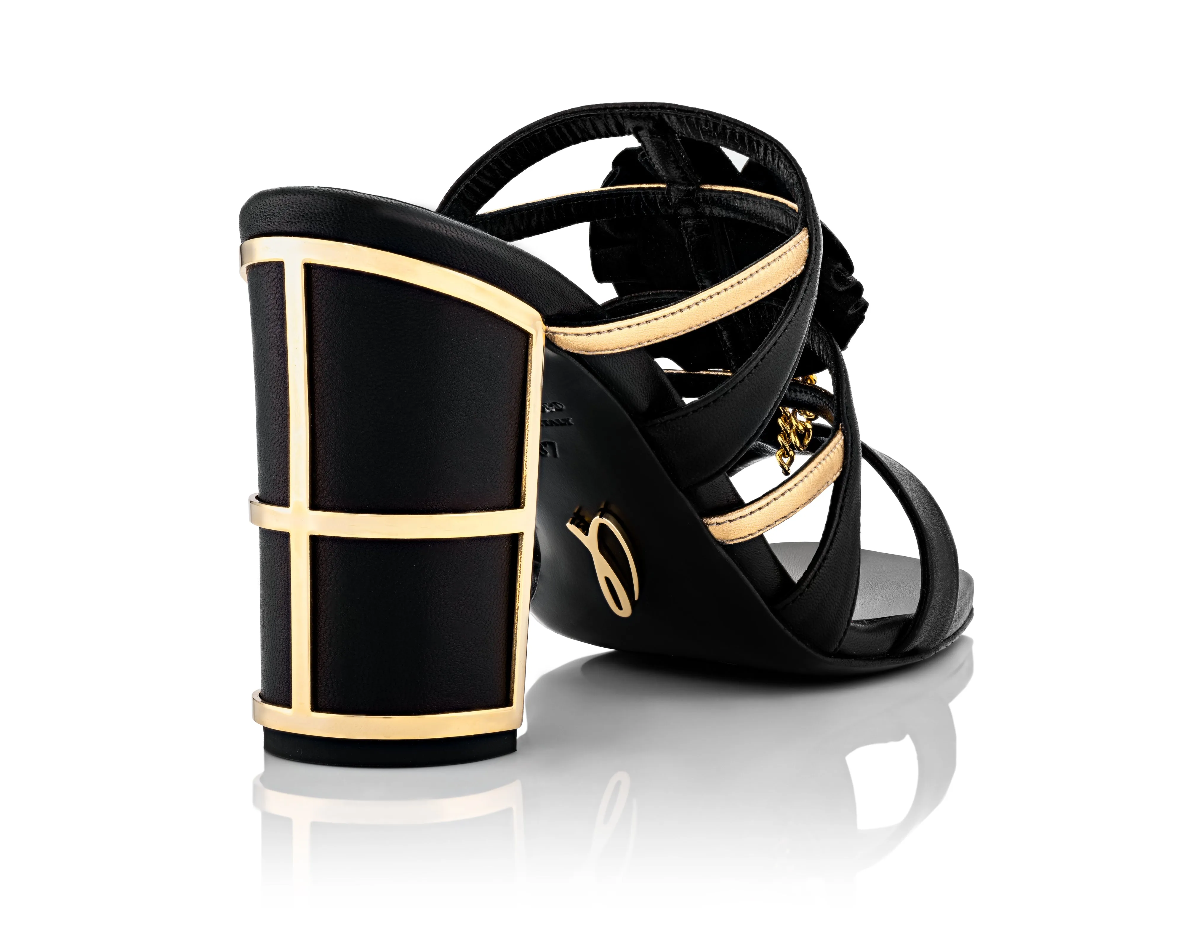 Empower Sandal (Black & Gold)