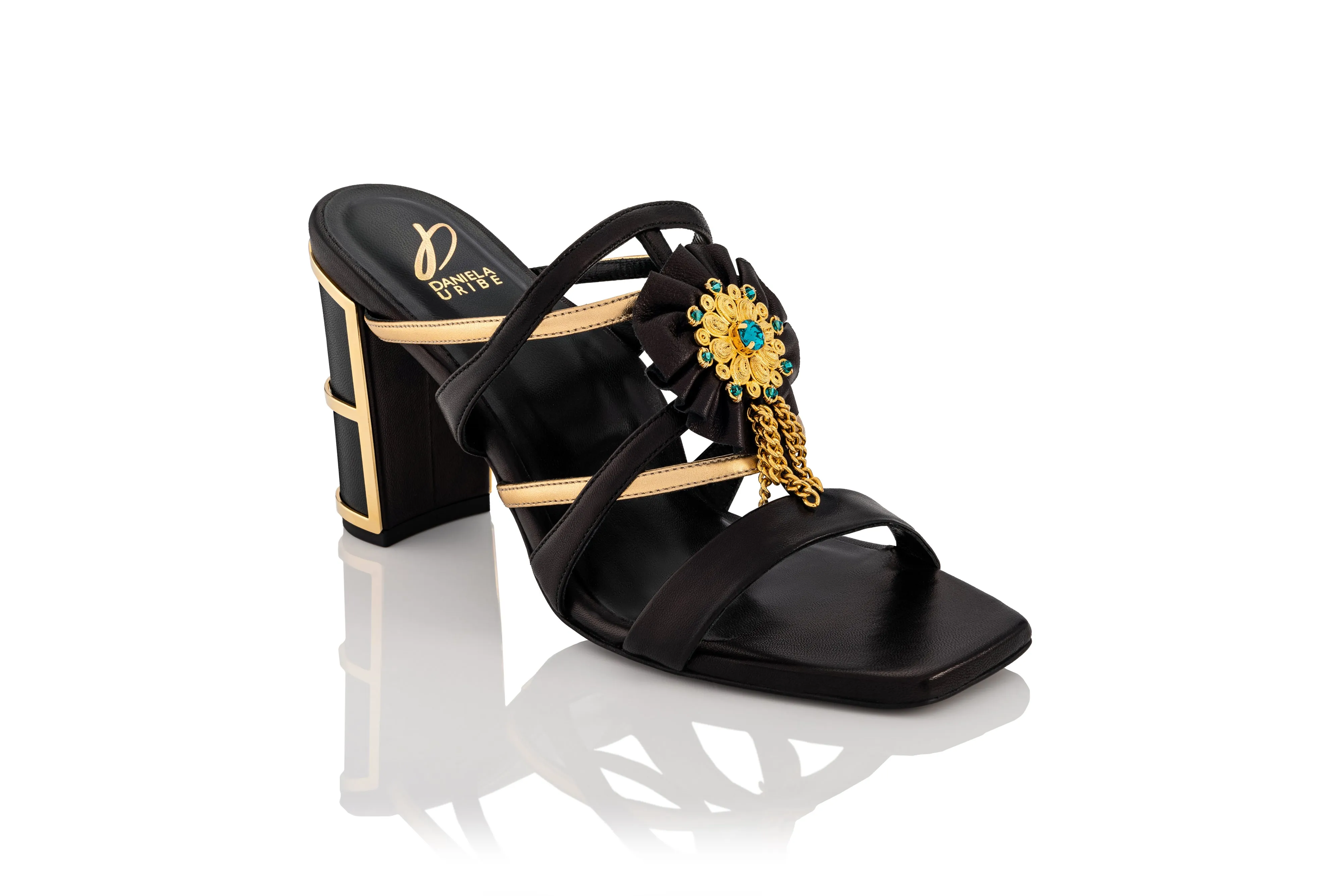 Empower Sandal (Black & Gold)