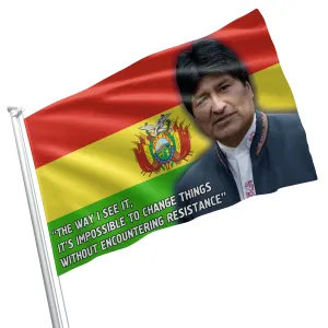 Evo Morales Bolivia President Flag Banner