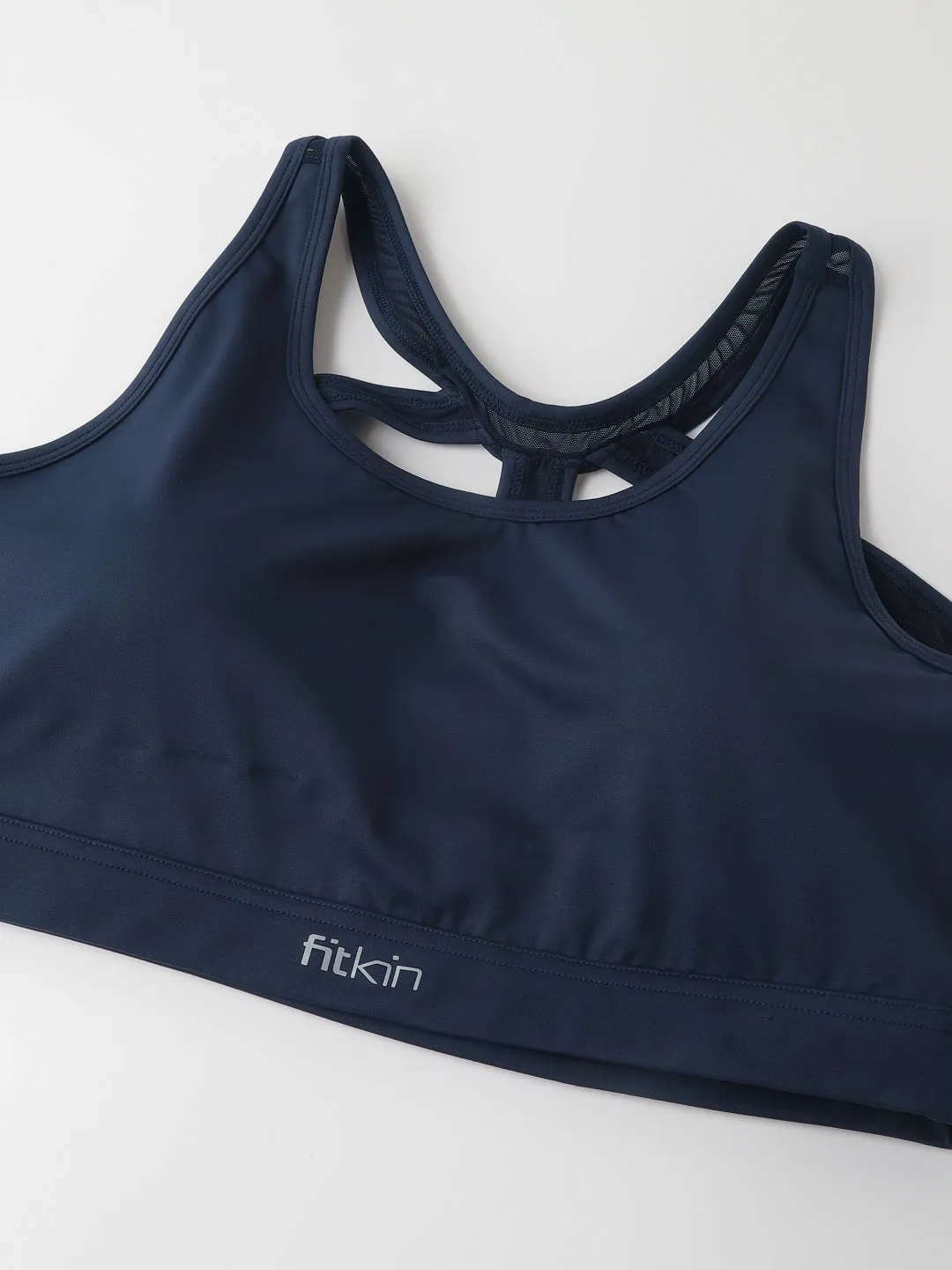 Fikin Plus Size Multi Strap Medium Support Blue Sports Bra