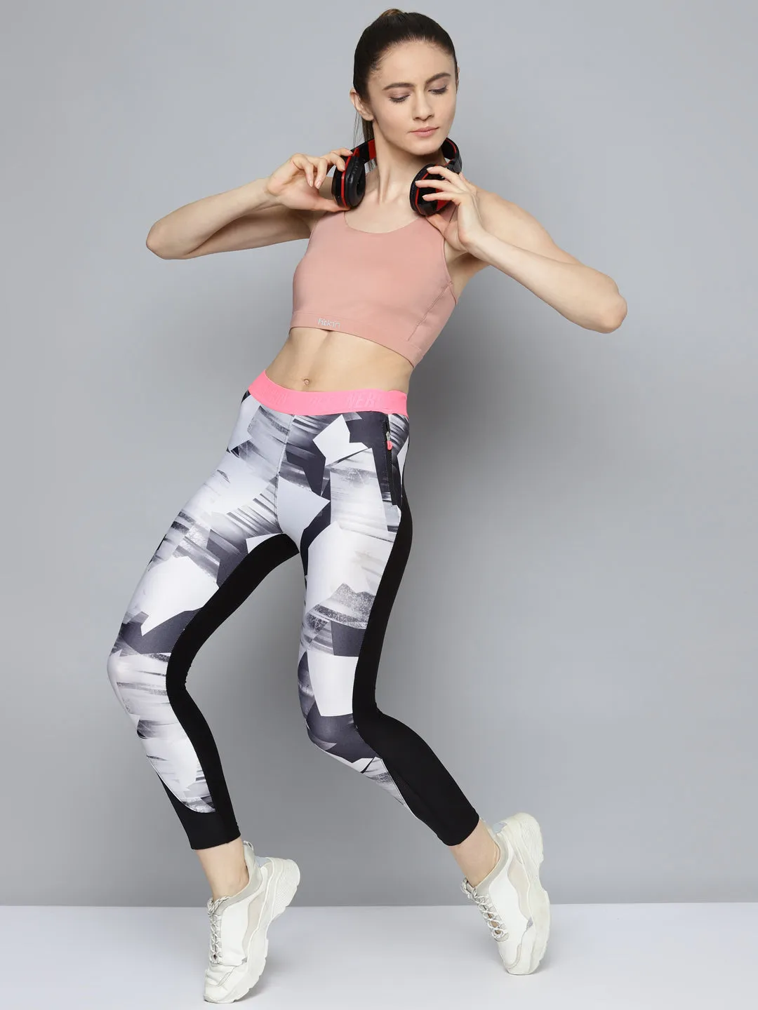 Fitkin Nude Back Laser Cut Design Sports Bra
