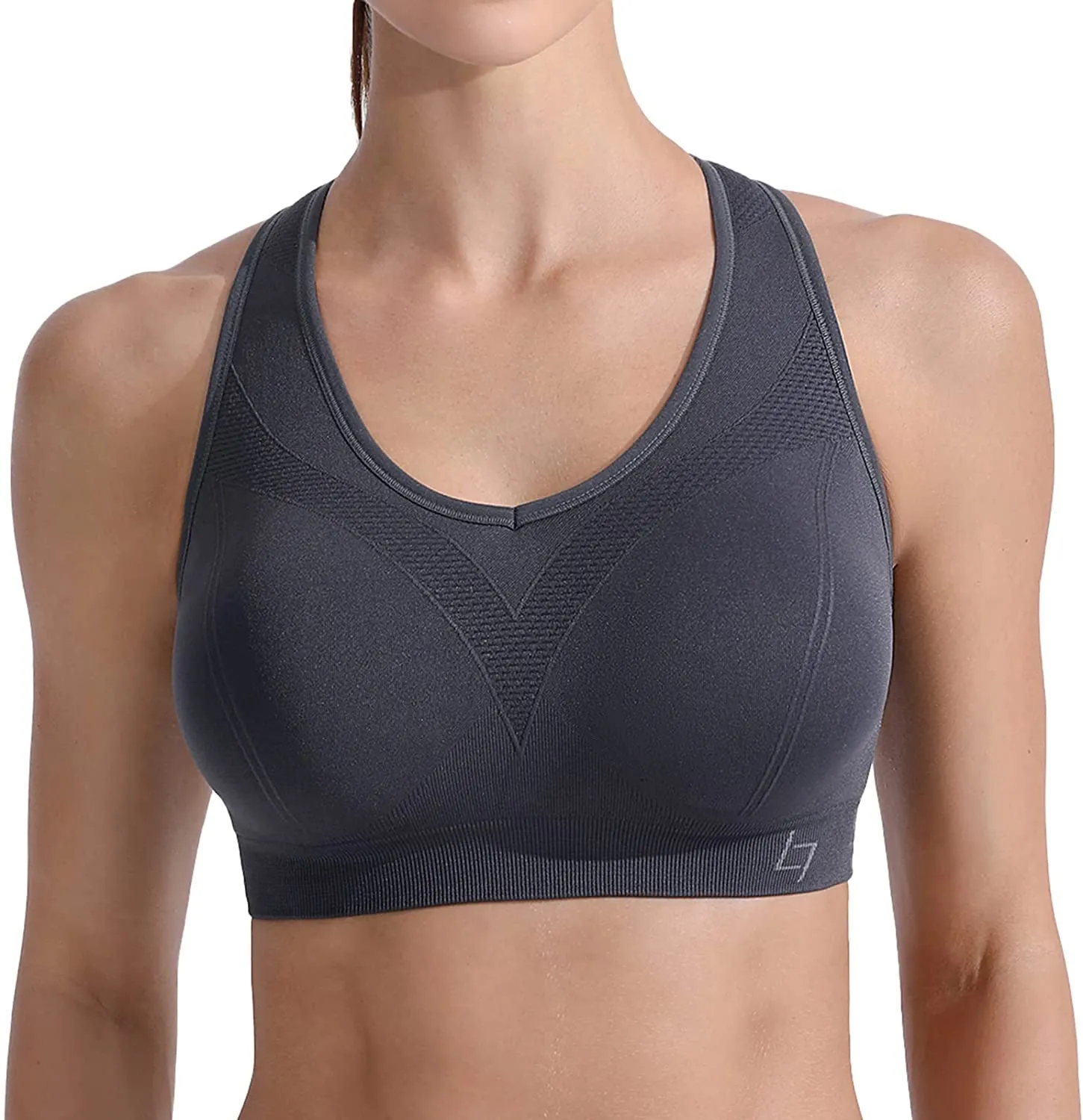 FITTIN Racerback Sports Bras for Women - Padded Seamless High Impact Support for Yoga Gym Workout Fitness