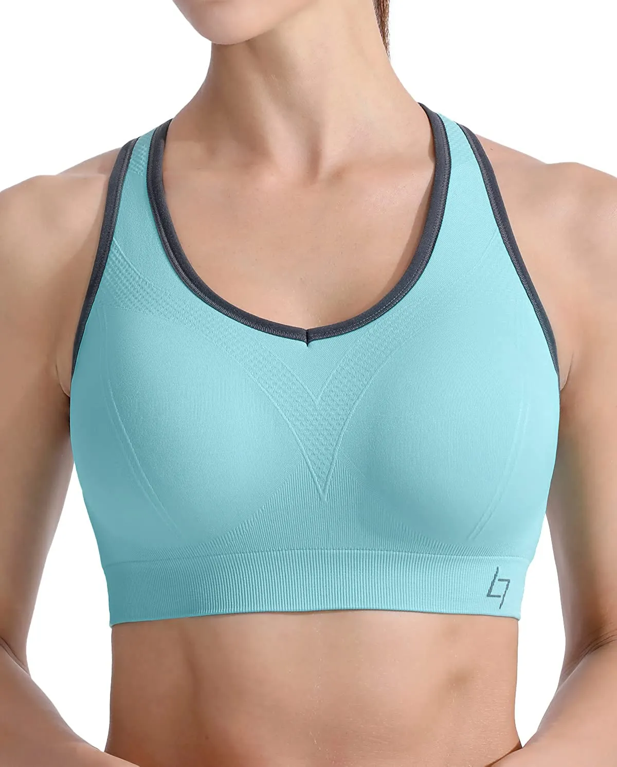 FITTIN Racerback Sports Bras for Women - Padded Seamless High Impact Support for Yoga Gym Workout Fitness
