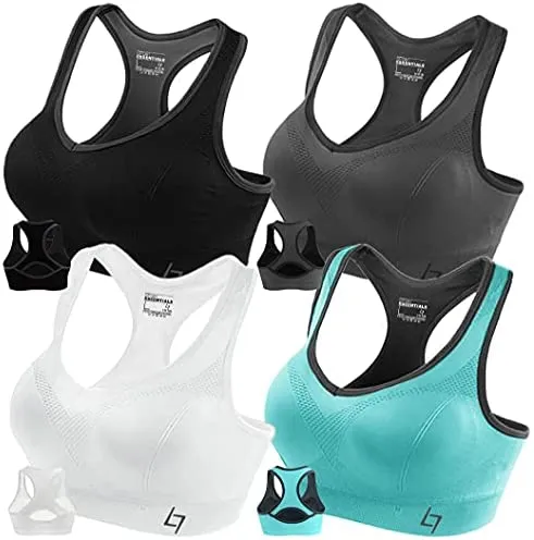 FITTIN Racerback Sports Bras for Women - Padded Seamless High Impact Support for Yoga Gym Workout Fitness