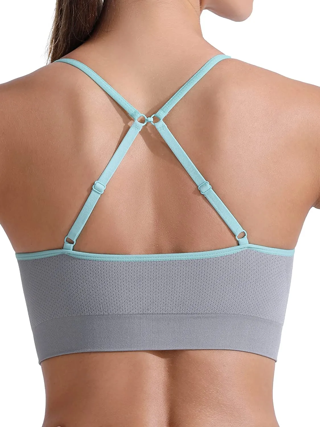 FITTIN Racerback Sports Bras for Women - Padded Seamless High Impact Support for Yoga Gym Workout Fitness
