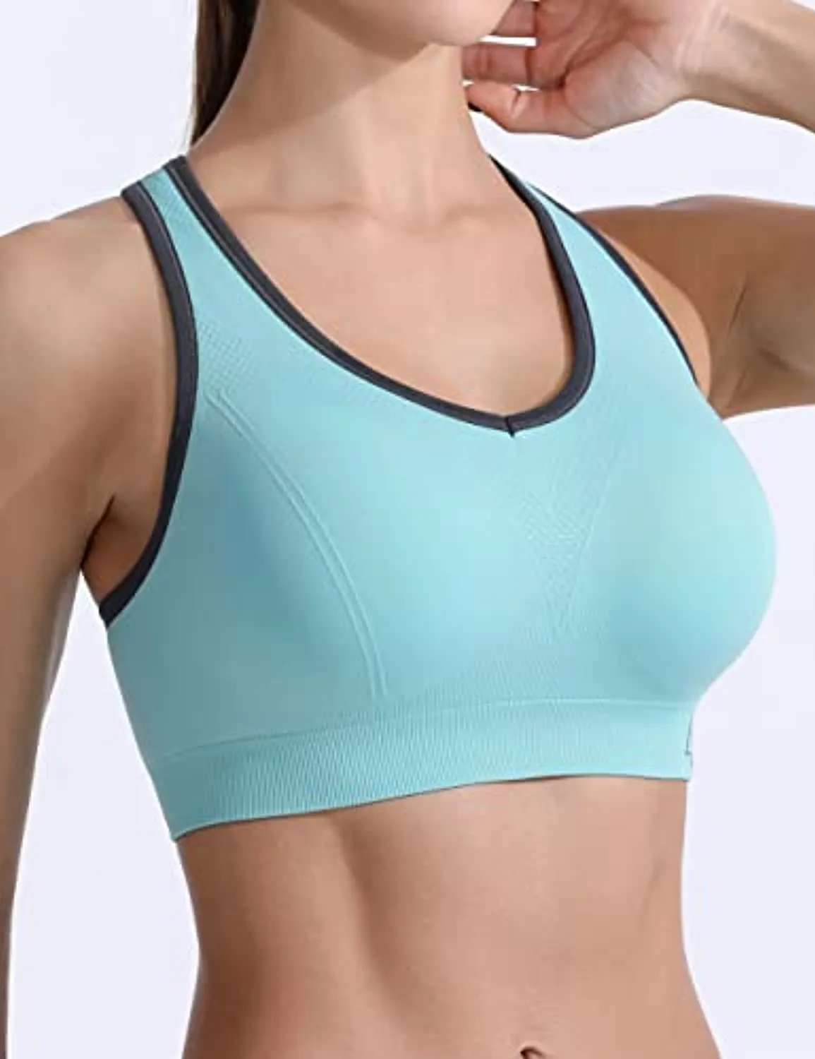 FITTIN Racerback Sports Bras for Women - Padded Seamless High Impact Support for Yoga Gym Workout Fitness