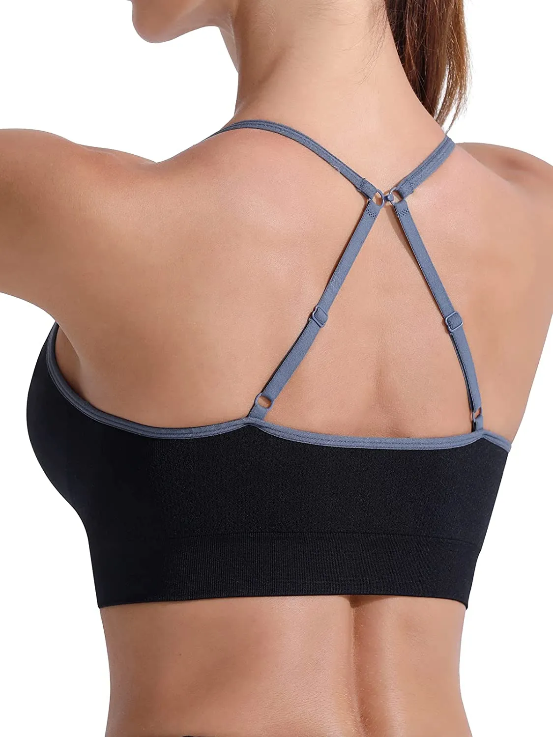 FITTIN Racerback Sports Bras for Women - Padded Seamless High Impact Support for Yoga Gym Workout Fitness
