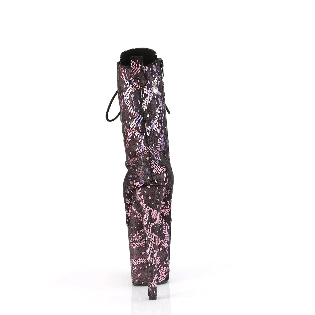 FLAMINGO-1040SPF  Baby Pink Metallic Holo Snake Print Fabric/M