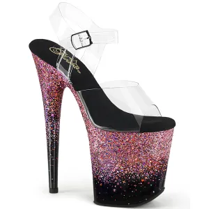 FLAMINGO-808SS  Clear/Black-Pink Multi Glitter