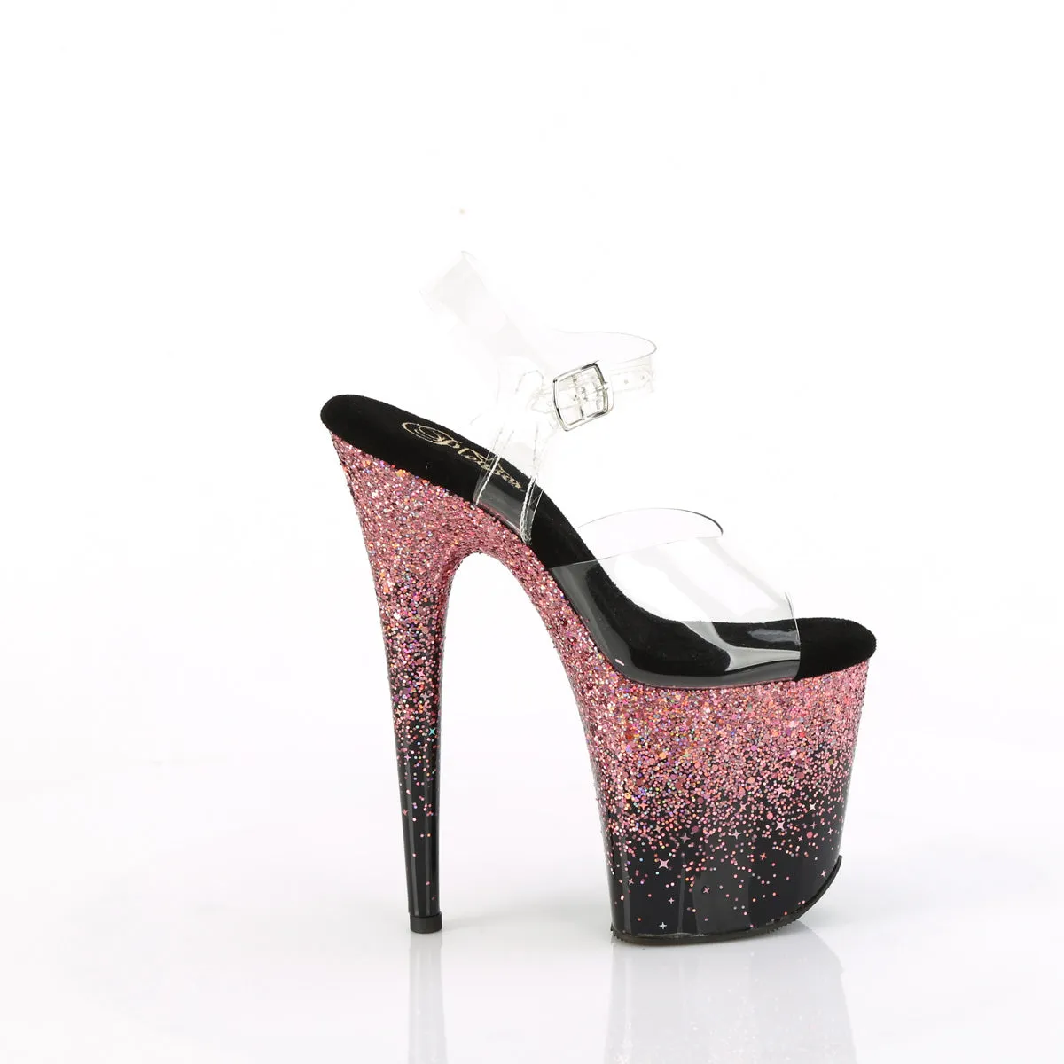 FLAMINGO-808SS  Clear/Black-Pink Multi Glitter