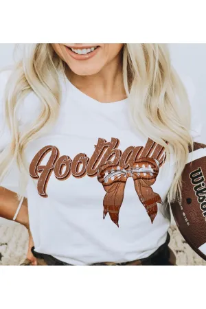 Football Bow Comfort Colors T-Shirt