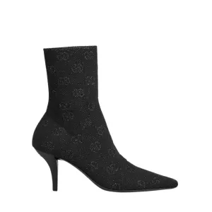 GG WOMEN'S GG KNIT ANKLE BOOTS BLACK 718378 FACFM 8720