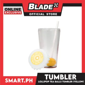 Gifts Tumbler Lollipop Tea Balls with Straw 420ml AP133201 (Assorted Designs and Colors)