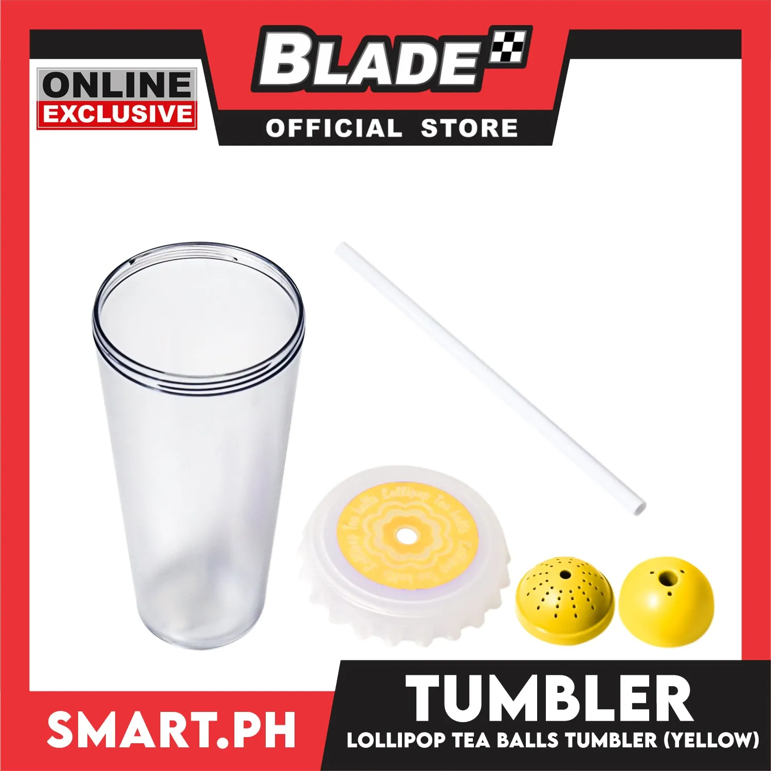 Gifts Tumbler Lollipop Tea Balls with Straw 420ml AP133201 (Assorted Designs and Colors)