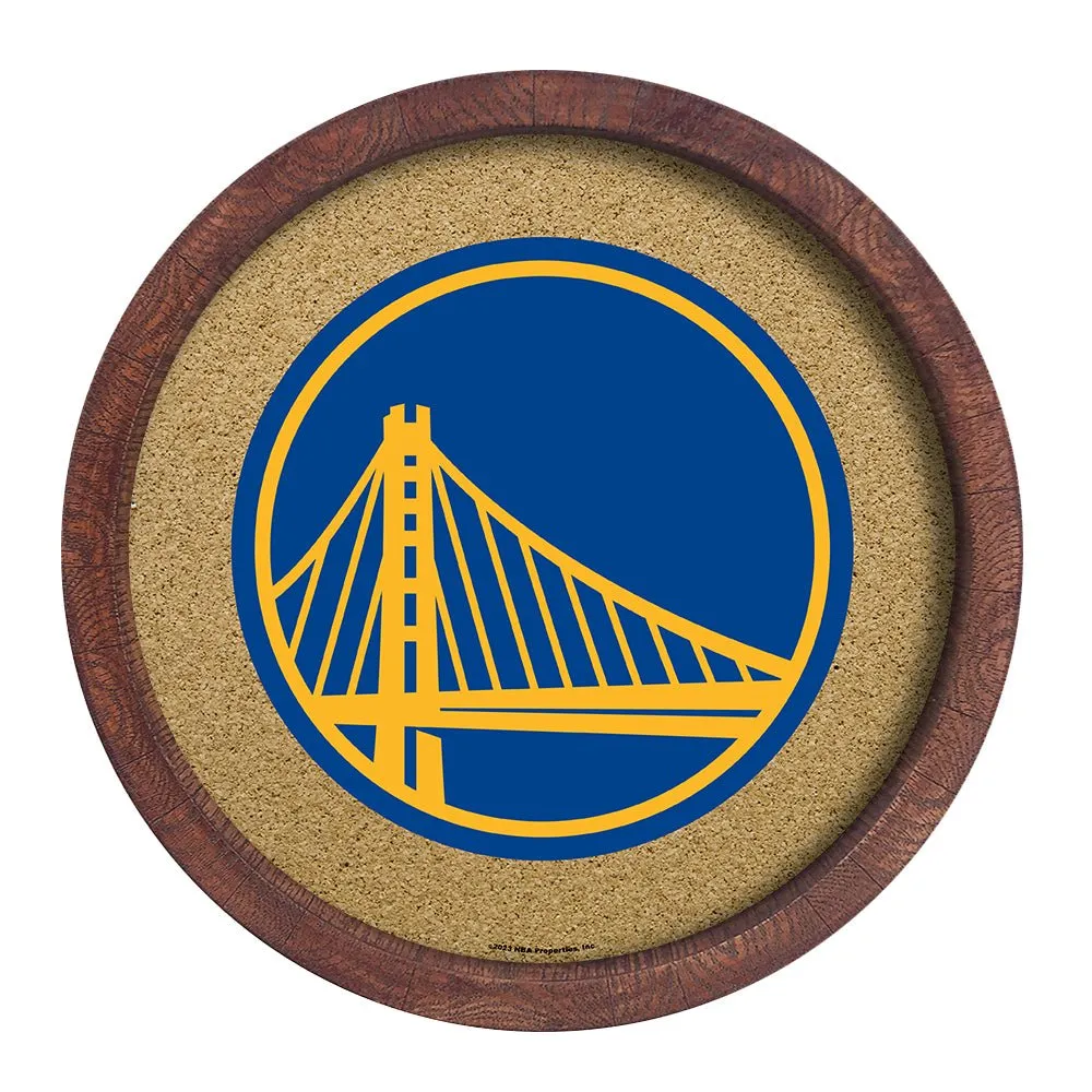Golden State Warriors: "Faux" Barrel Framed Cork Board