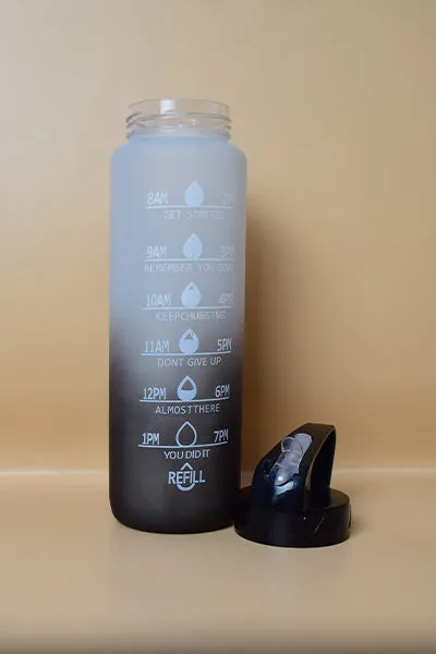 Gradient 1 Liter Sports Water Bottles Motivational Water Bottle with Time Marker Leak-proof BPA Free Drinking Water Bottle Fitness. (price for 1 piece)