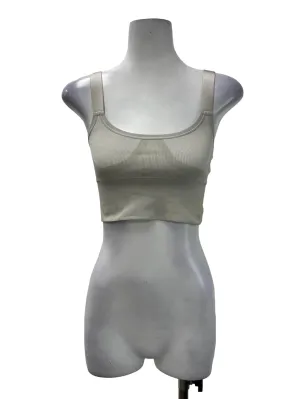 Grey Ribbed Sports Bra