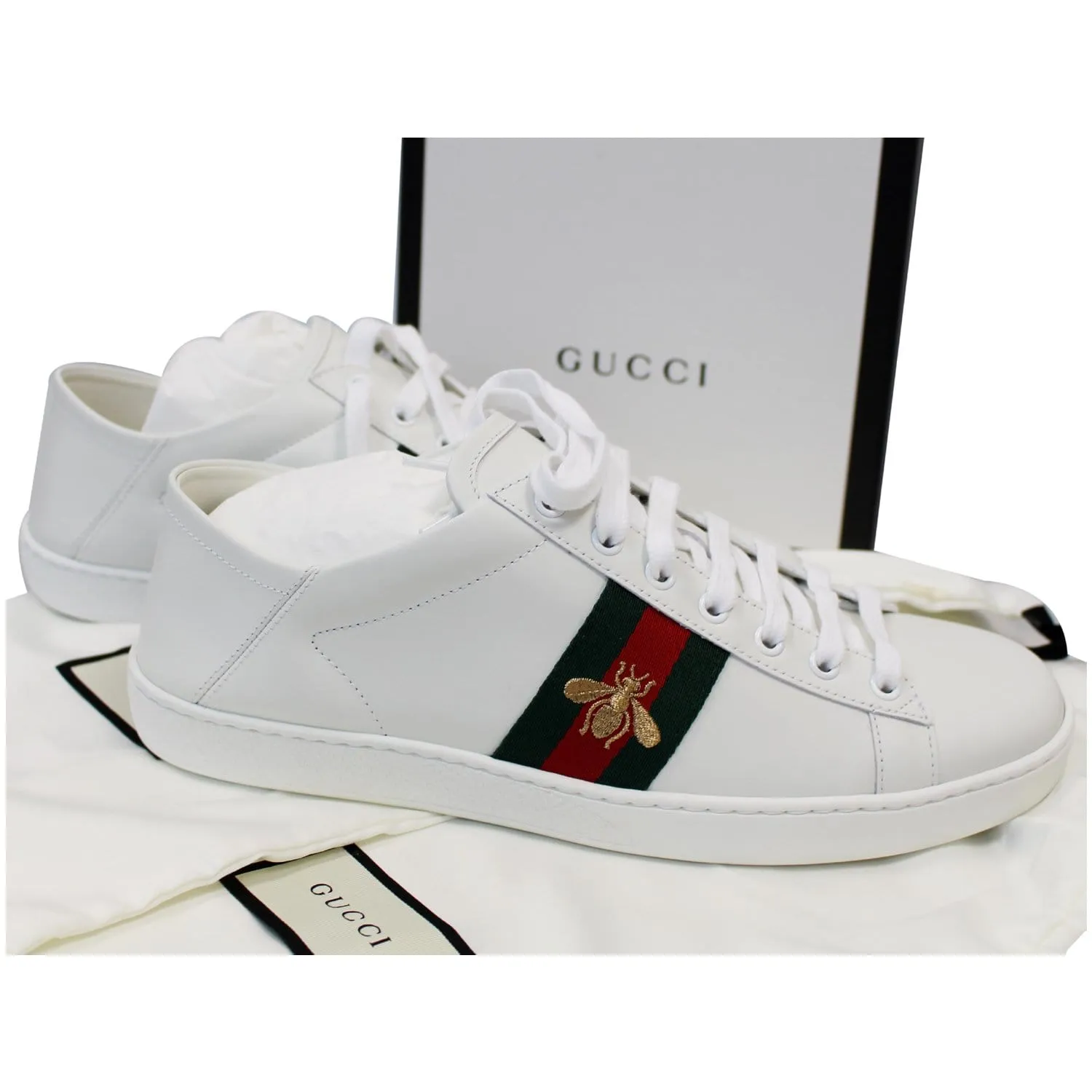 GUCCI Ace Classic Low Top Sneakers White 475208 US 11 - 20% OFF