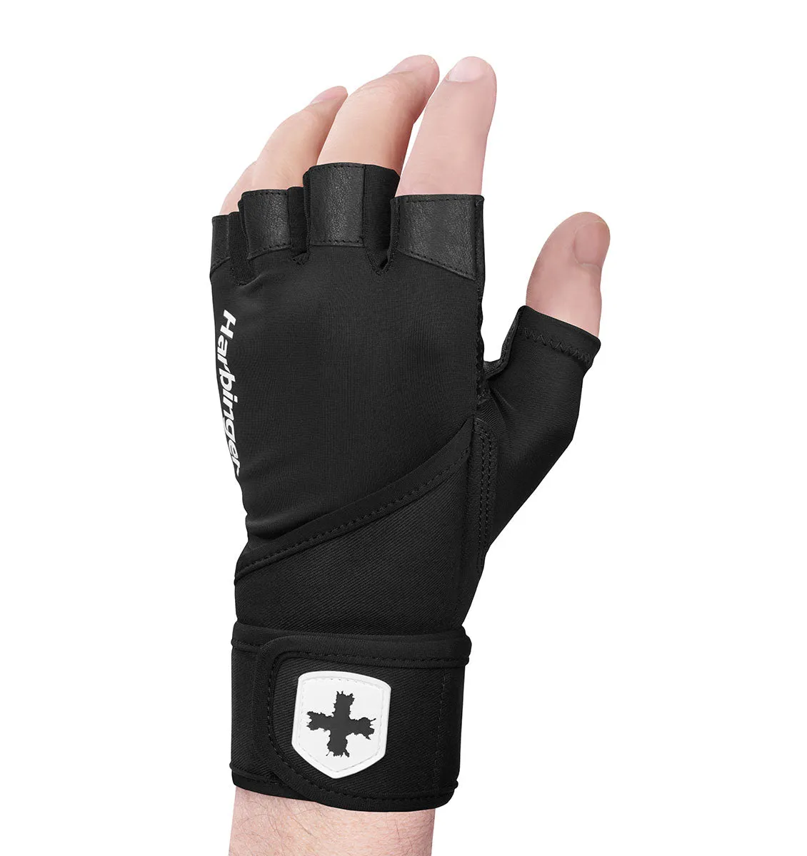 Harbinger Pro Wrist Wrap Weight Lifting Gloves 2.0 - Black