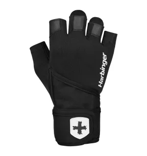 Harbinger Pro Wrist Wrap Weight Lifting Gloves 2.0 - Black