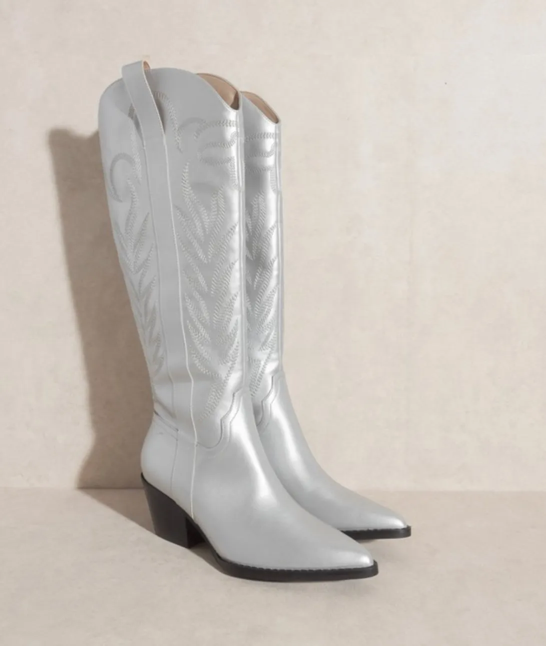 hella bella cowboy boots (SILVER)