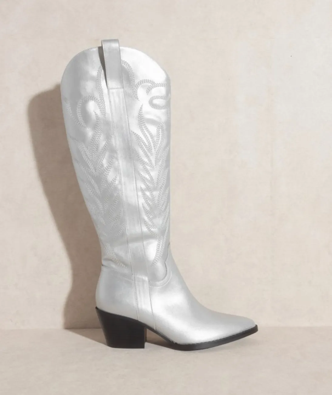 hella bella cowboy boots (SILVER)