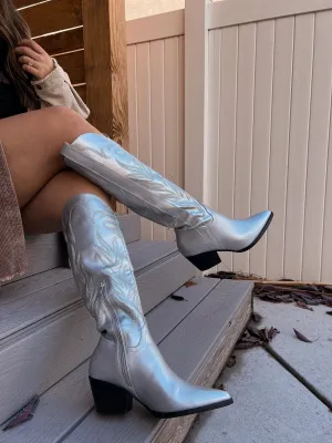hella bella cowboy boots (SILVER)