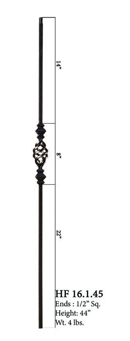 HF 16.1.45 Double Knucle Single Basket Iron Baluster
