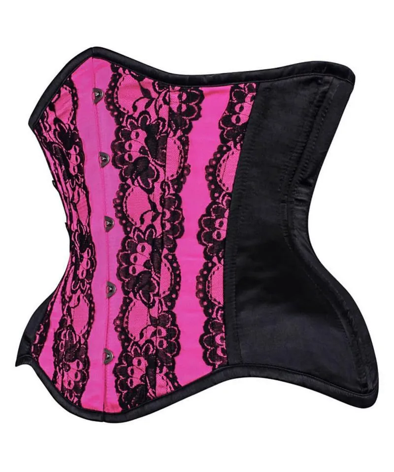 Hogen Curvy Magenta Lace Waist Training Corset