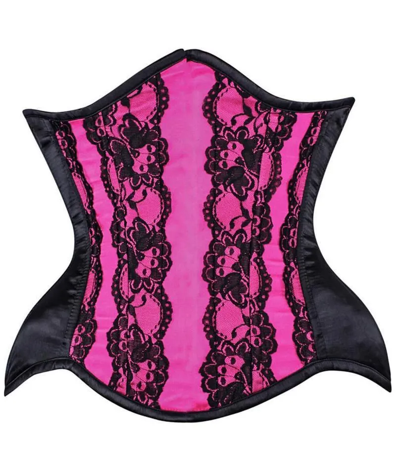 Hogen Curvy Magenta Lace Waist Training Corset