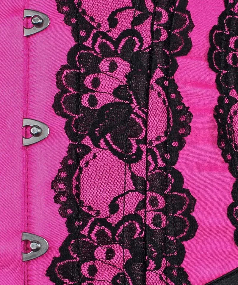 Hogen Curvy Magenta Lace Waist Training Corset