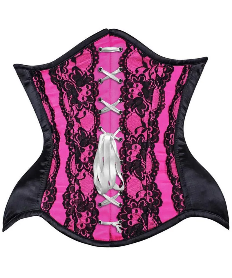 Hogen Curvy Magenta Lace Waist Training Corset