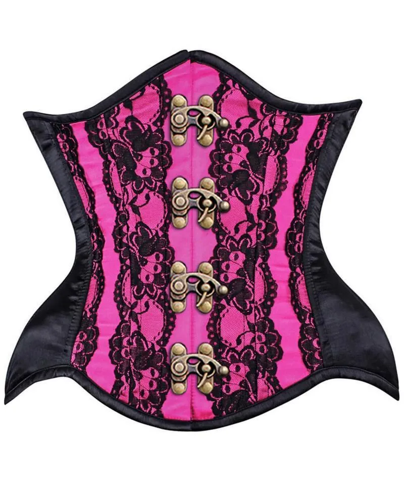 Hogen Curvy Magenta Lace Waist Training Corset