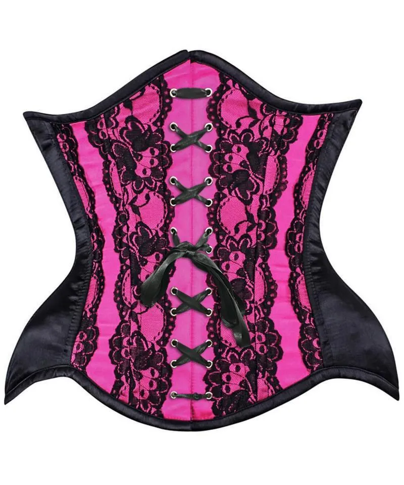 Hogen Curvy Magenta Lace Waist Training Corset