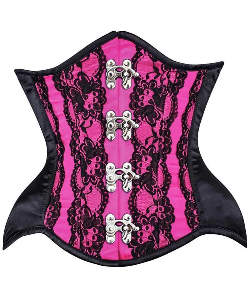 Hogen Curvy Magenta Lace Waist Training Corset