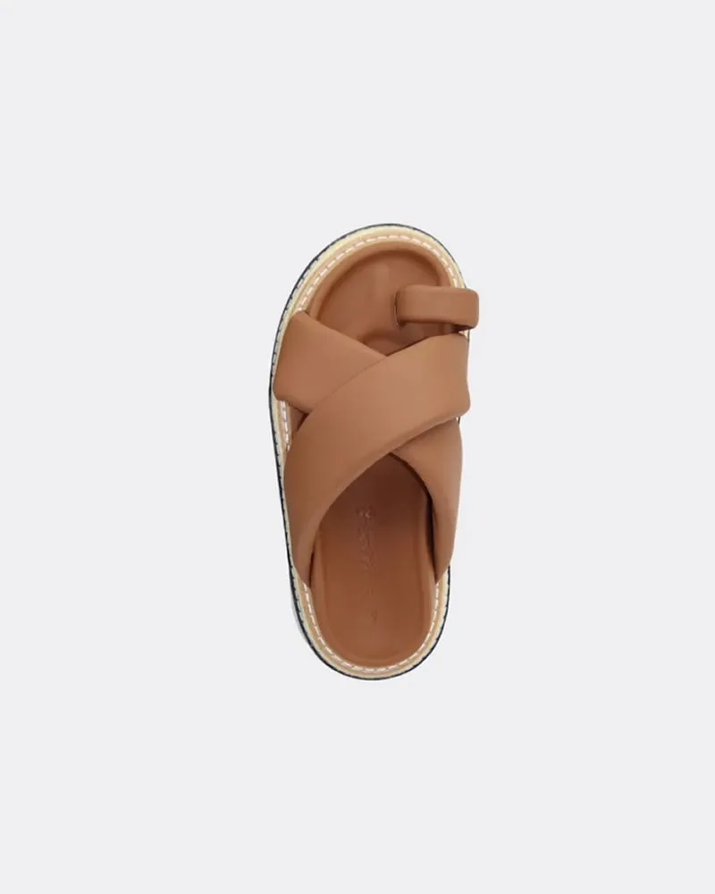 Human Shoes Rule Chunky Leather Platform Slides