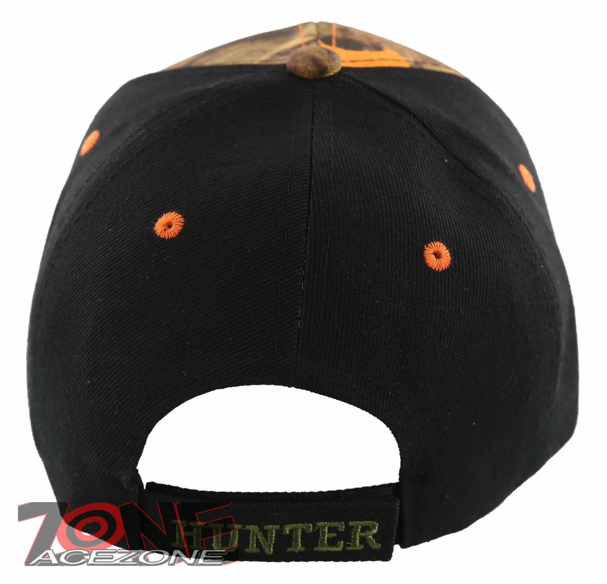 HUNTER LIVE TO HUNT DEER BUCK OUTDOOR SPORTS CAP HAT ORANGE CAMO BLACK