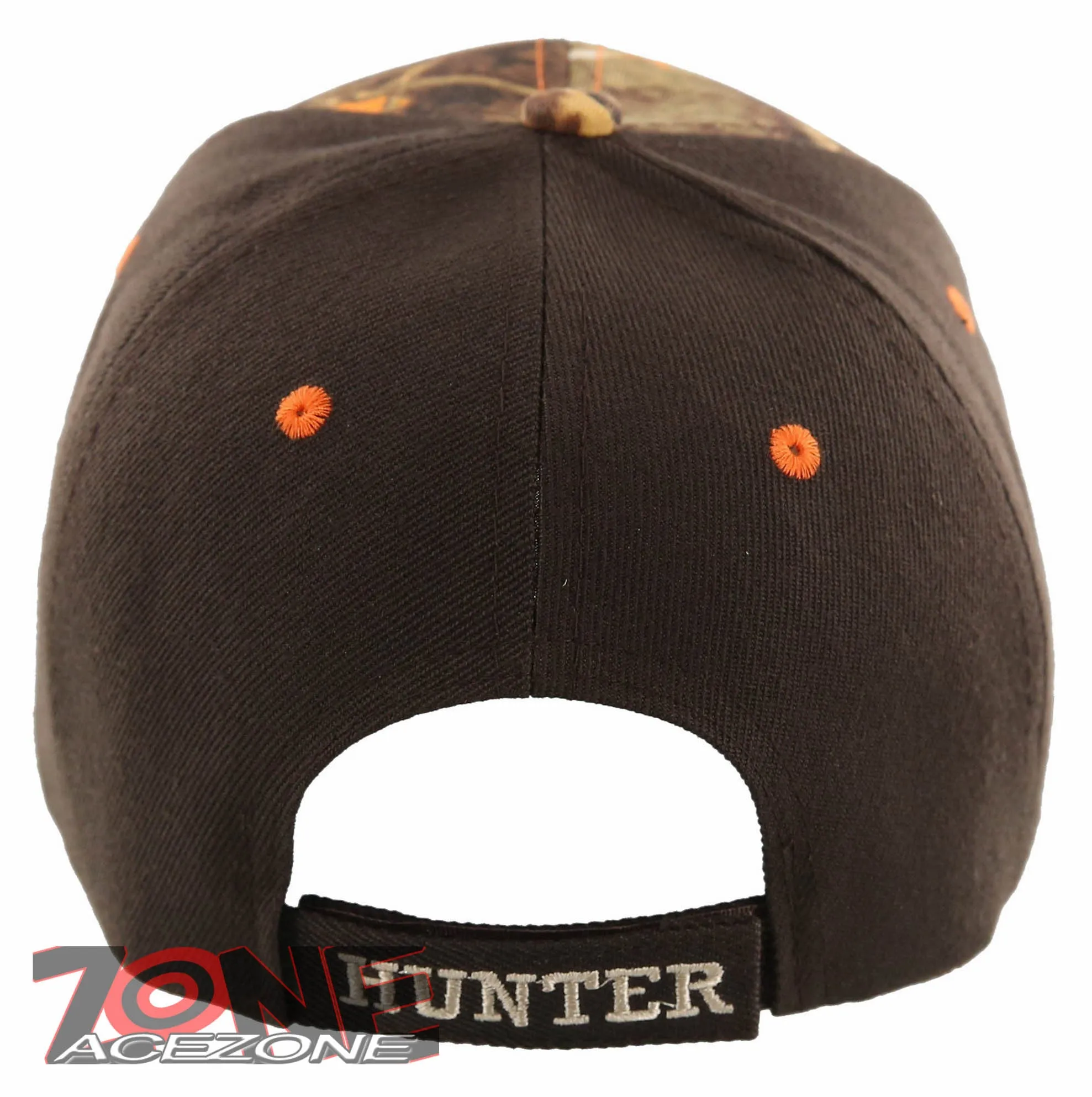 HUNTER LIVE TO HUNT DEER BUCK OUTDOOR SPORTS CAP HAT ORANGE CAMO BROWN