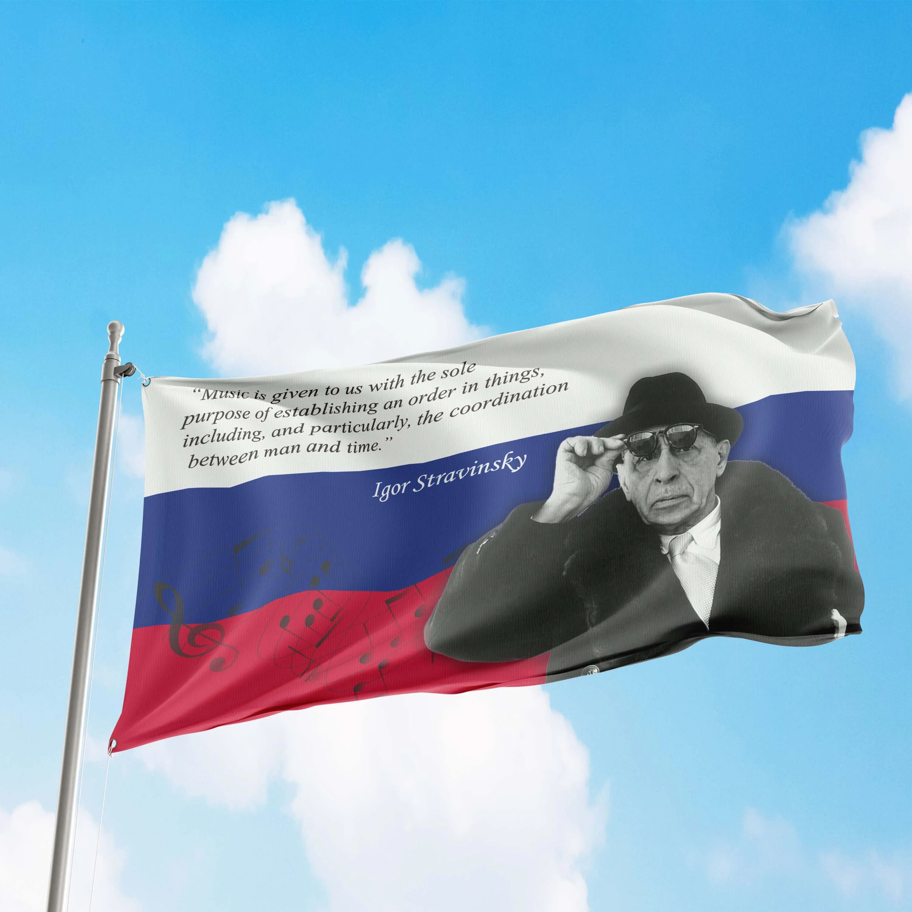 Igor Stravinsky Russian Composer Flag Banner