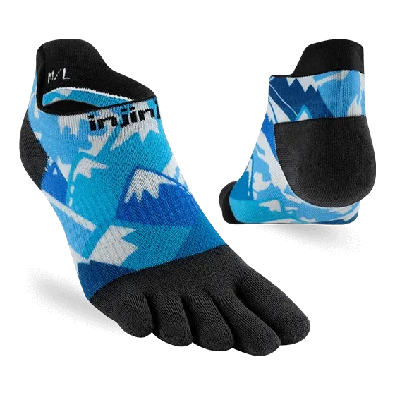 Injinji Artist Designed Womens No-Show Running Socks - Glacier