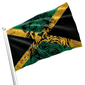 Jamaica With Lion Flag Banner