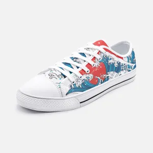 Japanese Wave Unisex Low Top Canvas Shoes