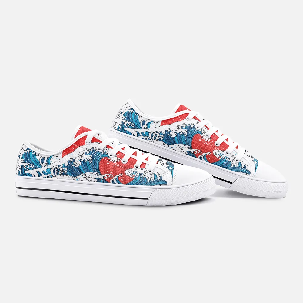 Japanese Wave Unisex Low Top Canvas Shoes