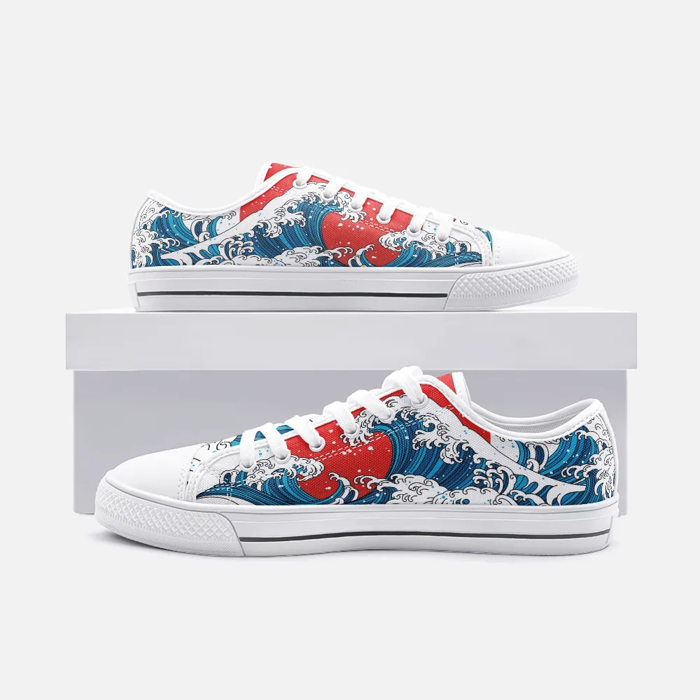 Japanese Wave Unisex Low Top Canvas Shoes
