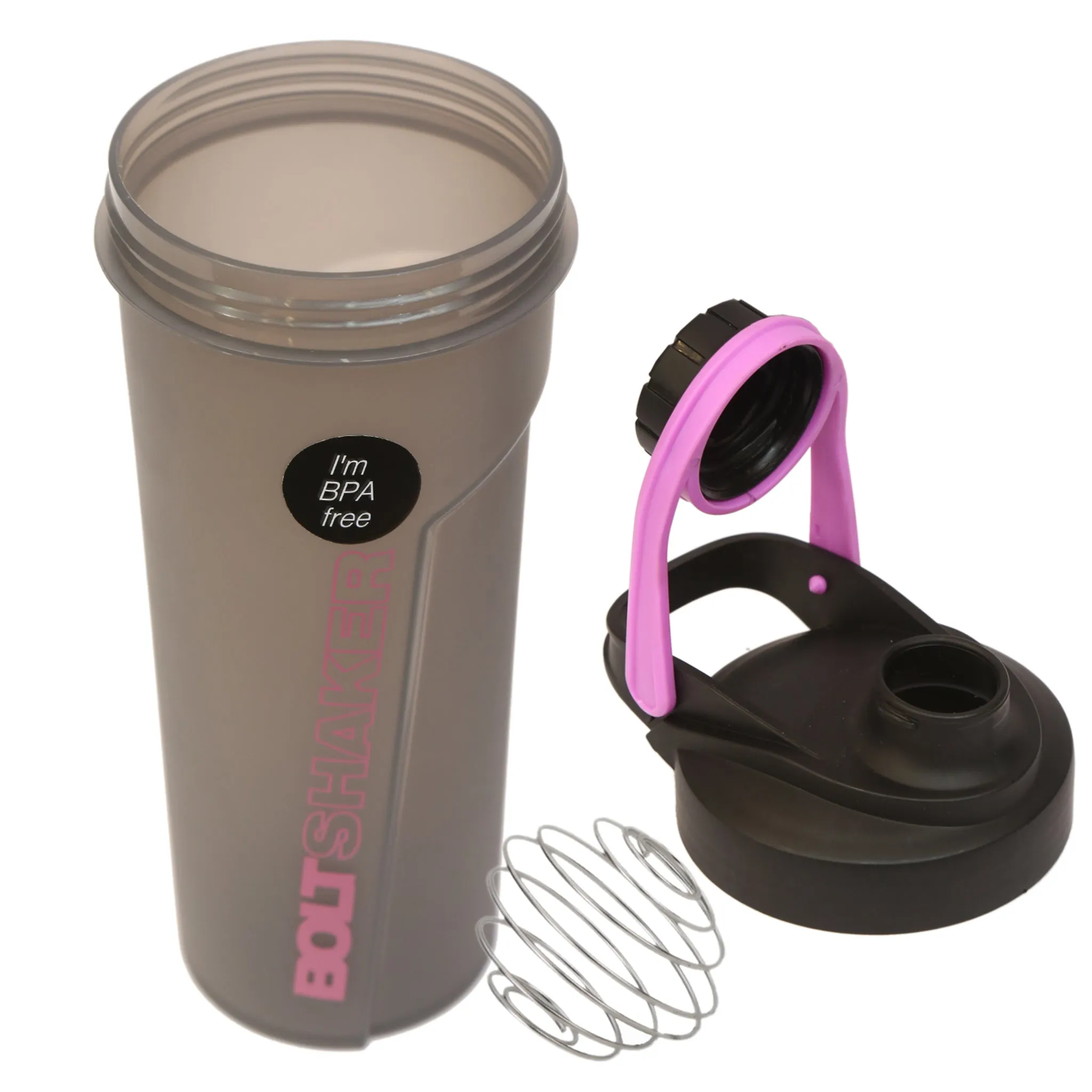 Jaypee Plus Bolt Shaker, with Wire Blending Ball, Plastic, 700ml, Grey Pink