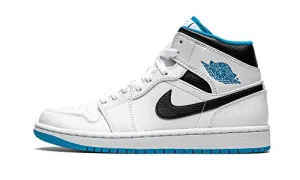 Jordan Air 1 Mid White/Laser Blue Mens 554724 141 - Size 8