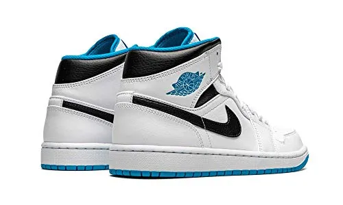 Jordan Air 1 Mid White/Laser Blue Mens 554724 141 - Size 8